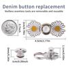 4 Pcs Jeans Buttons Pants Clip Waist Tightener Buttons Flower for DIY Adjustable Waist Buckle