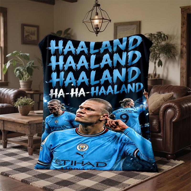Erling Haaland Thema Fleece-Decke Gemütliche Weiche Plüsch-Decke Für Schlafzimmer Couch Reise