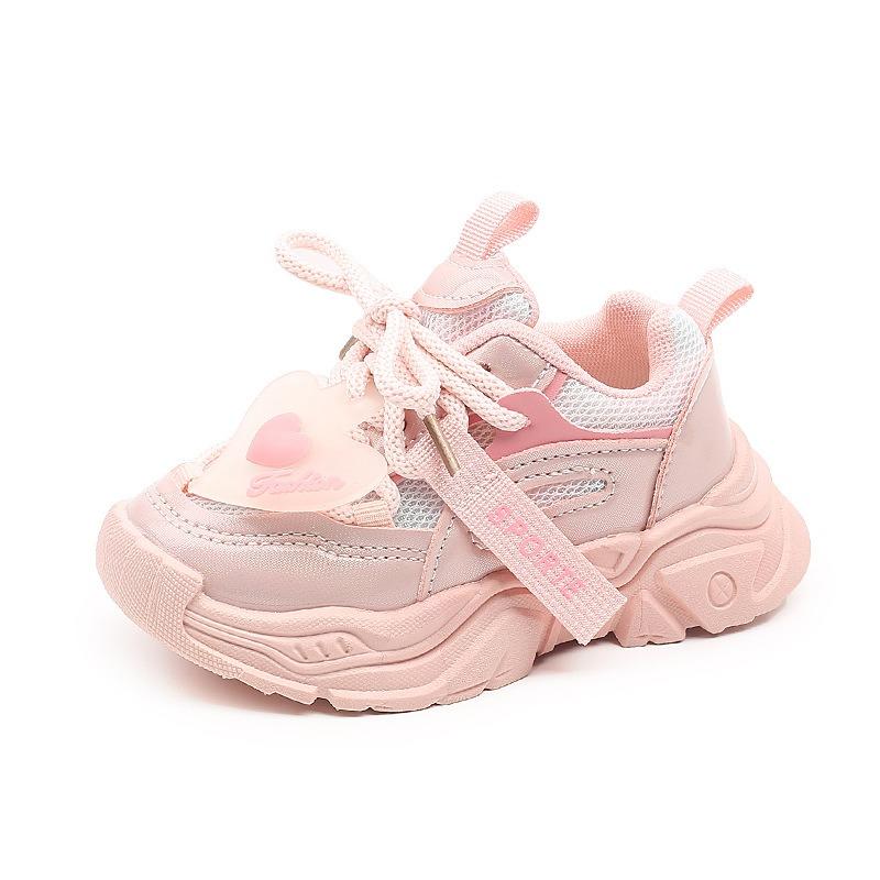 Korean Style Children's Sports Shoes – New Spring/Autumn Girls' Ultra-Light Soft-Sole Casual Shoes, Breathable Student Sneakers, Chunky Dad Shoes