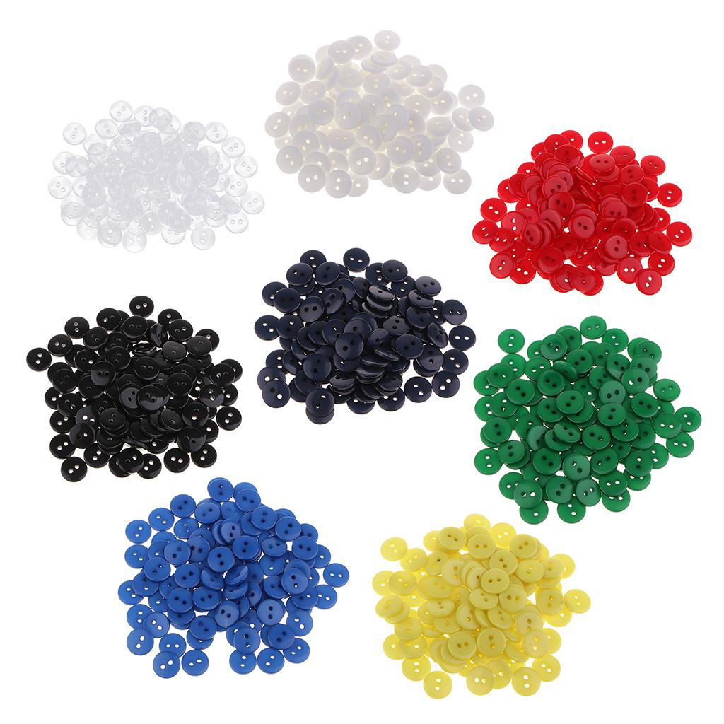 100 Pcs 1 Cm two holes Sewing Flatback Resin Buttons for Sewing Diy Craft