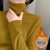 Korean Style High-Neck Double-Sided Plush Long-Sleeve Top for Autumn & Winter - Women's Versatile Inner Wear T-Shirt