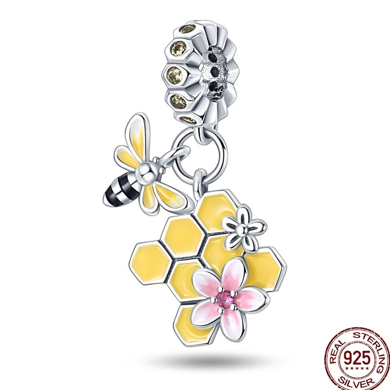 Real Copper Sunflower Series Charm Love Heart Blessing Series Suitable For 3Mm'S Bracelet Ladies Fine Jewelry Gift