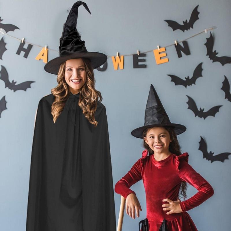 3/4Pcs Witches Witch Costume Accessories Wizard Witch Hat Witch Glasses Nose Halloween Fancy Dressing Cosplay Costumes