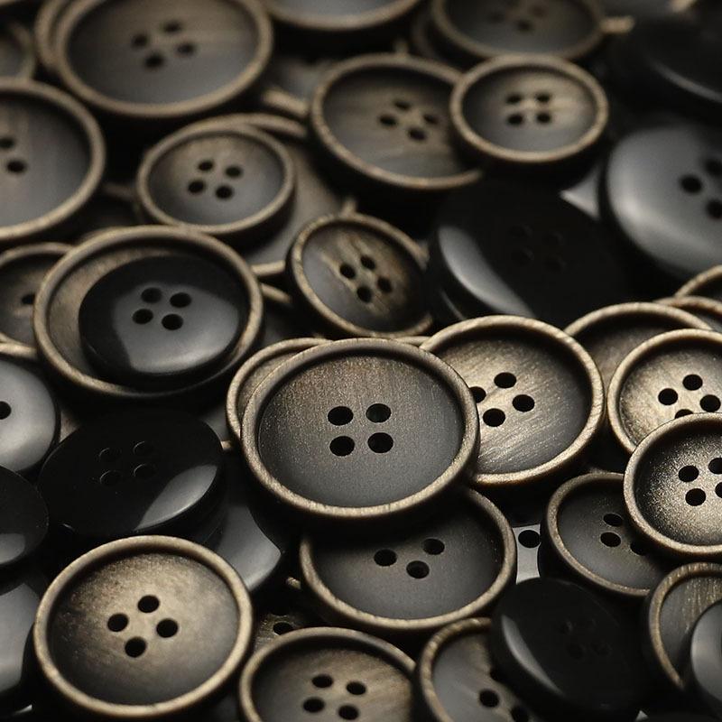 Four-Eye Thin-Edged Resin Buttons, Exquisite Niche Blazer Buttons, Double-Sided Nylon Sweater Decorative Buttons.