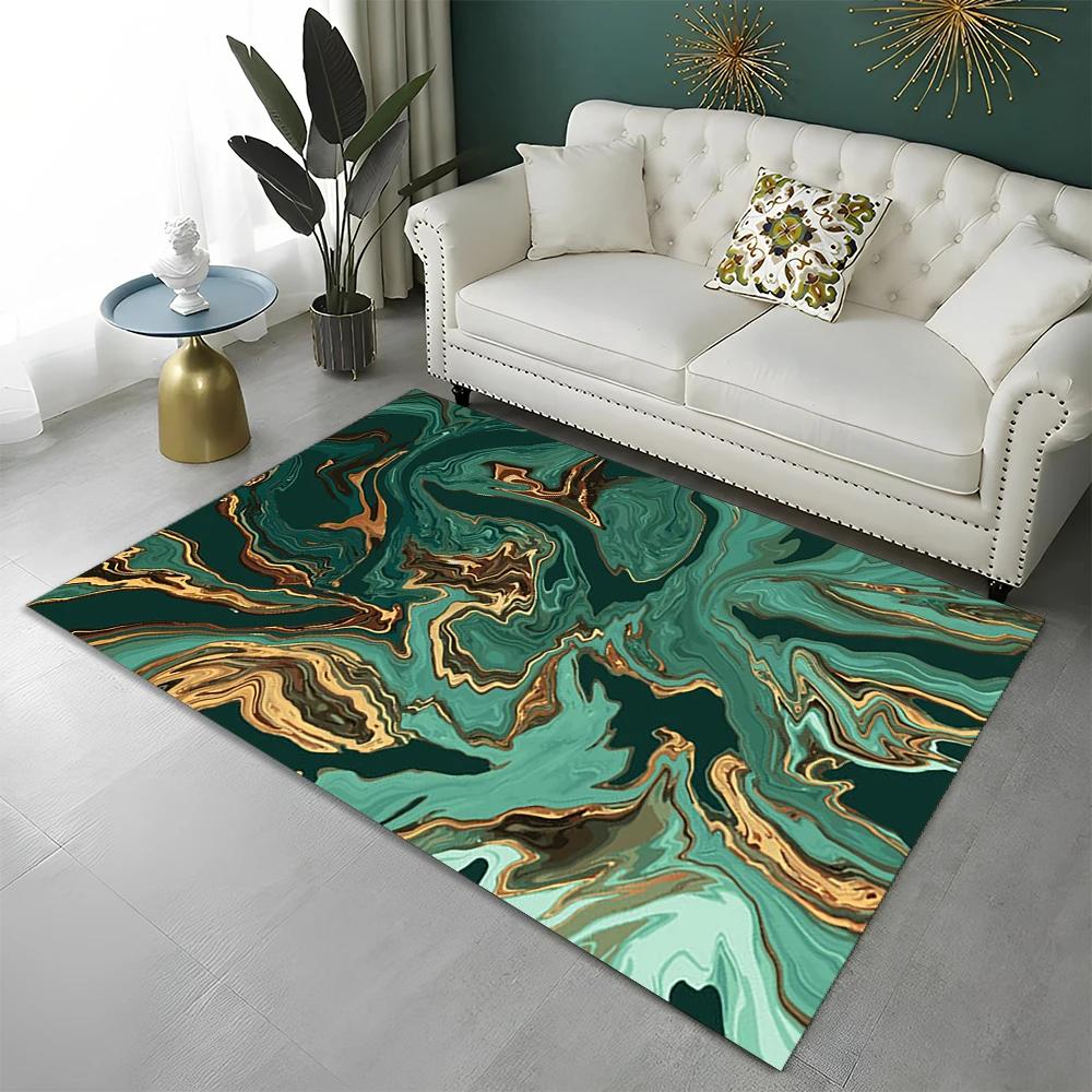 

Nordic Green Gold Blue Black Marble Carpet Rug for Living Room Bedroom Sofa Decor Non-slip Floor Mat 40x60cm