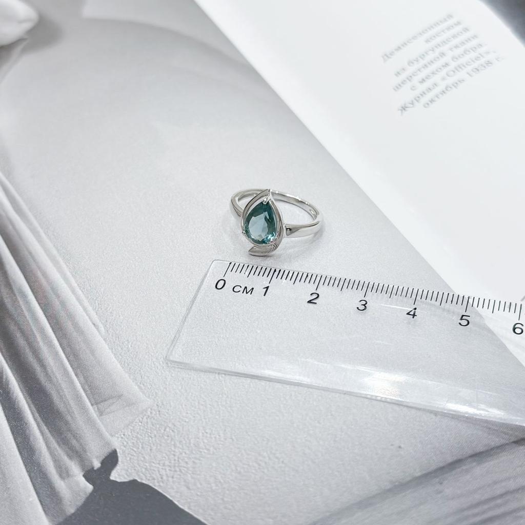 Серебряное кольцо с топазом Лондон Блю 1.658ct, вес изделия 2,94 гр (2174721)