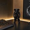 3D Printed Ornament Animal Detailed Figurine Fighting Mythical Elephant Fighter Style Ornament Trunk Folds Figure Statue Desk Decor for