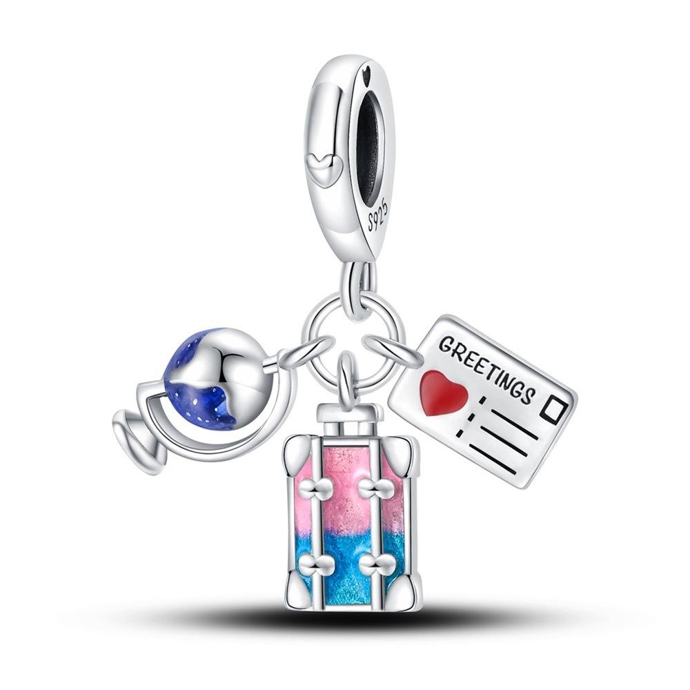 Charm Beads Travel Plane Camera Luggage DIY Jewelry Accessories Bracelet