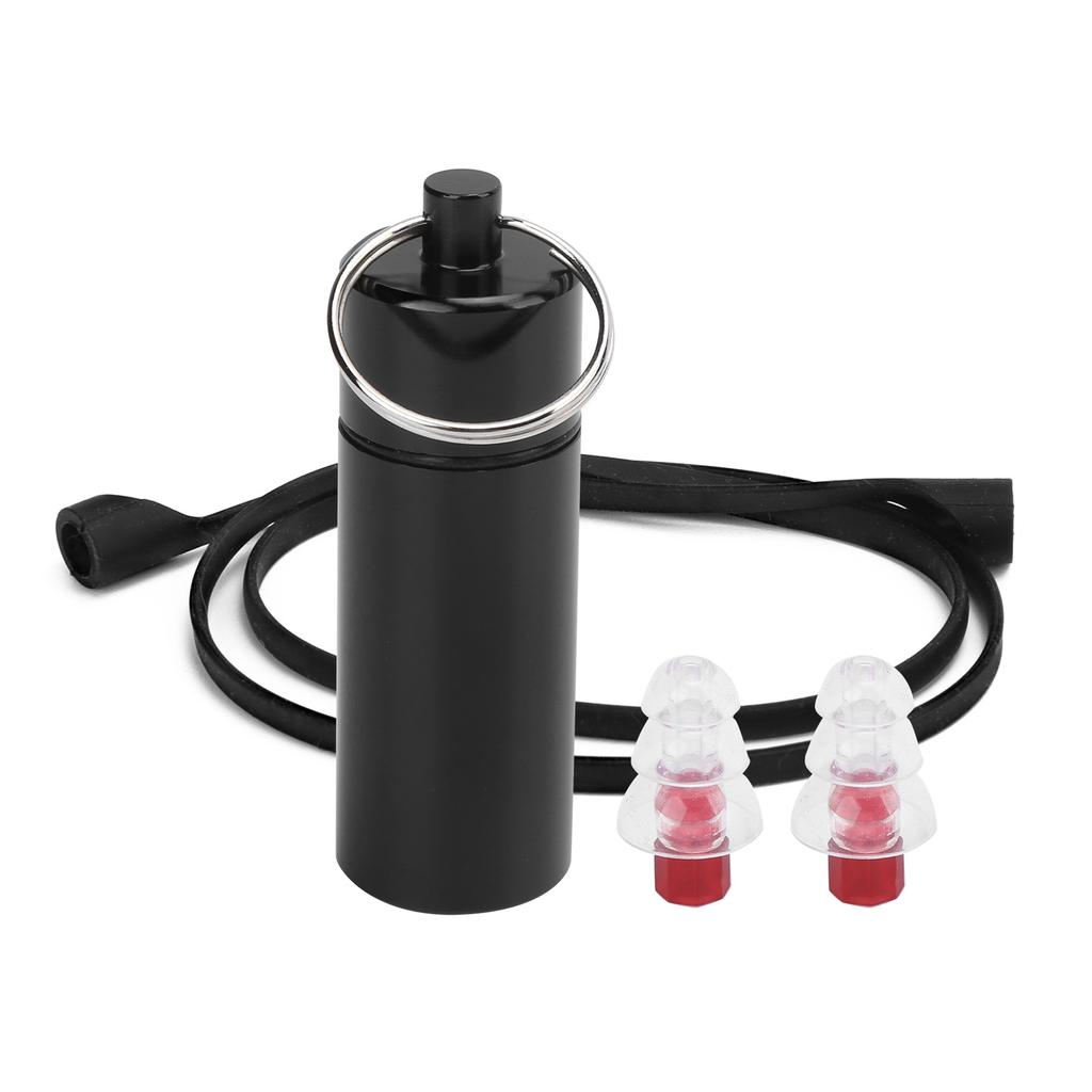 22x67mm Musician Ear Plug Red Noise Reduction Waterproof with Silica Gel Cord Storage Bottle