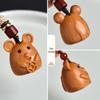 Sandalwood Zodiac Rat Pendant Keychain Necklace: Versatile Charm for Bags and Phones