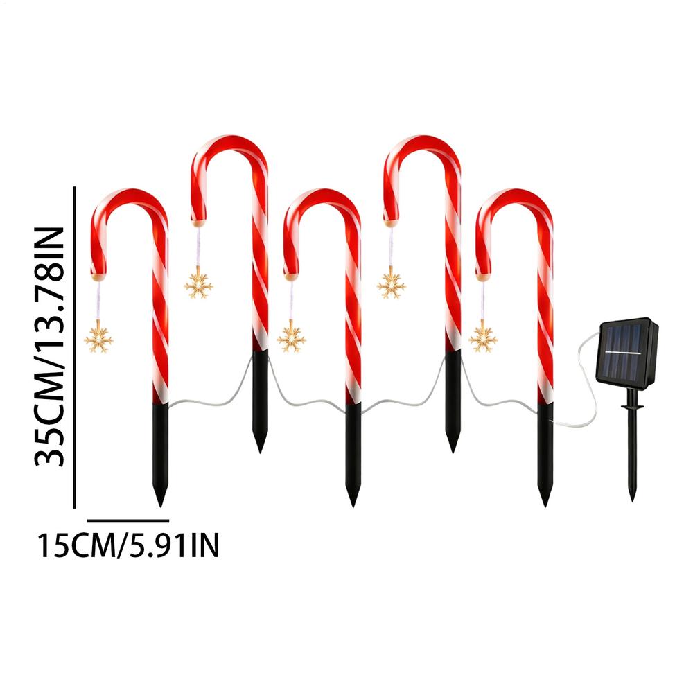 Solar Candy Cane Lights 8-Mode 1200mAh Waterproof Solar Candy Cane Lights Christmas Decor for Pathway Patio Yard Backyard Porch