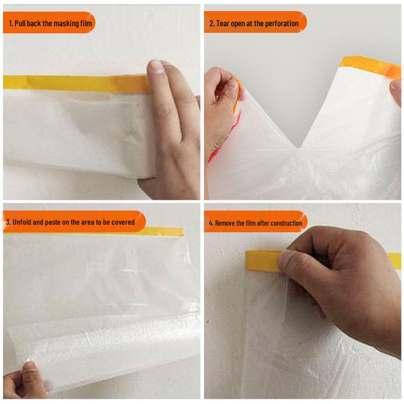 Washi Spray Masking Film - Dustproof Adhesive Protective Film for Furniture and Car Paint.