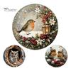 Wooden Hanging Sign for Wall Winter Bird Sign, Rustic Decorative Plaque with Animal Decor Rope, 2D Flat Art Christmas Holiday Home Door