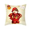 Nordic Christmas Pillow Cover Golden Cartoon Santa Claus Series Office Sofa Cushion Pillow Cover
