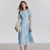 Chuyu Lyocell Embroidered V-Neck A-Line Maxi Dress