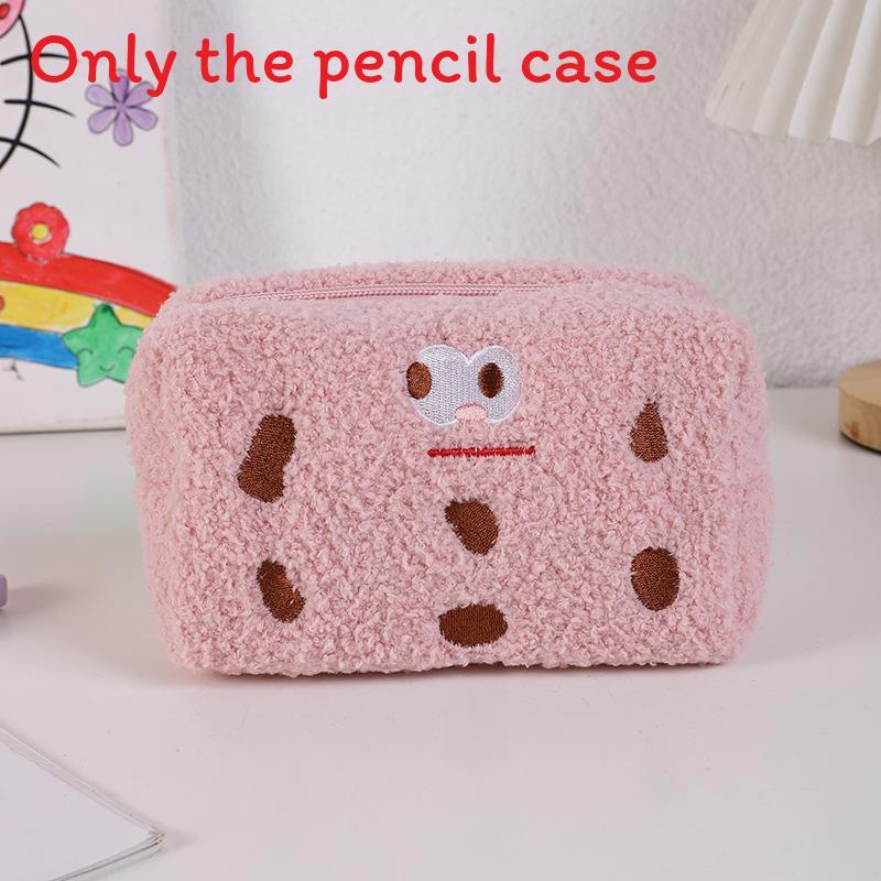 Cute Plush Sandwich Cookie Pencil Case With Large Capacity For Students And Girls