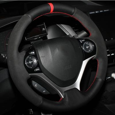 Vlastní ručně šitý semišový kožený potah volantu do auta Příslušenství do auta Pro Honda Civic Civic 9 2012 2013 2014