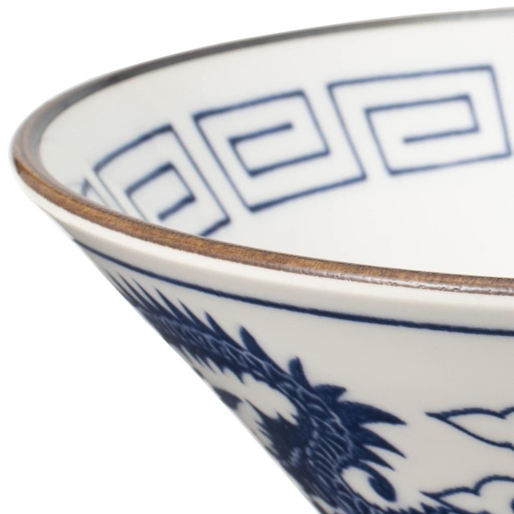 Marusan Kondo Ramen Ssangyong Dishwasher Made in 22503 Bowl, Ceramic, Design, Blue, Safe, Japan,
