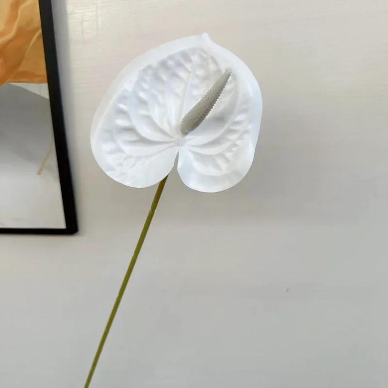 10Pc/lot 3D Printing Palm Artificial Flowers Wedding Hall Layout Home Decoration Fake Anthurium Flowers Party Flower Arrangement