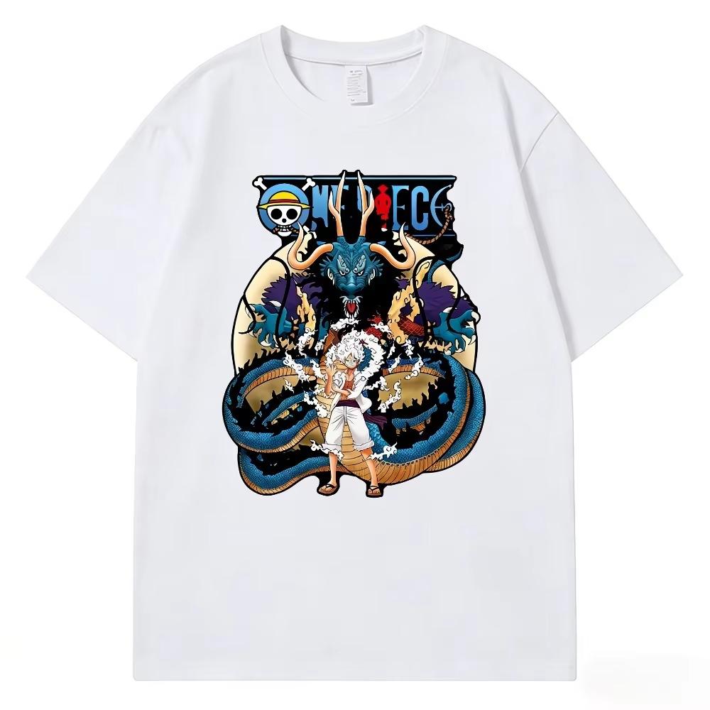

One Piece Luffy Gear 5 Nika Unisex T-shirt 2026 Summer New Popular Anime Print American Casual Family Short Sleeved Top 4XL