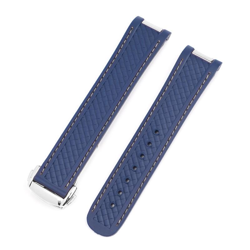 Gummi-Uhrenarmband für Omega für Seamaster 300 Armband 20mm für Speedmaster AT150 Taucherarmbänder Schwarz Blau Silikonarmband