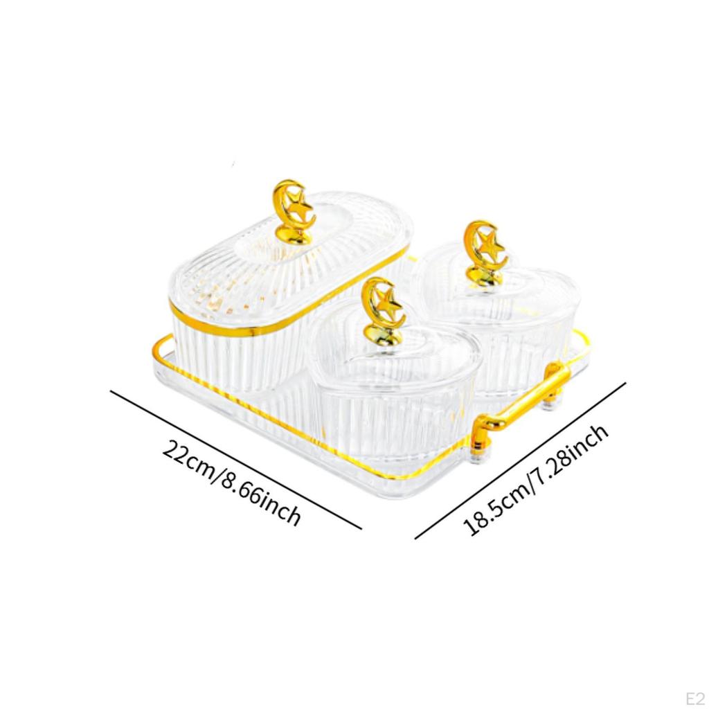 Dried Fruit Plate Candy Dish with Lid Stand,Divided Serving Dish,Appetizer Plate,for Wedding