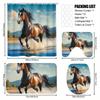 4Pcs Stylish Horsethemed Shower Curtain Set with Non-Slip Bath Mat, Toilet Lid Cover, Contour Rug & 12 Hooks, Bathroom Decor