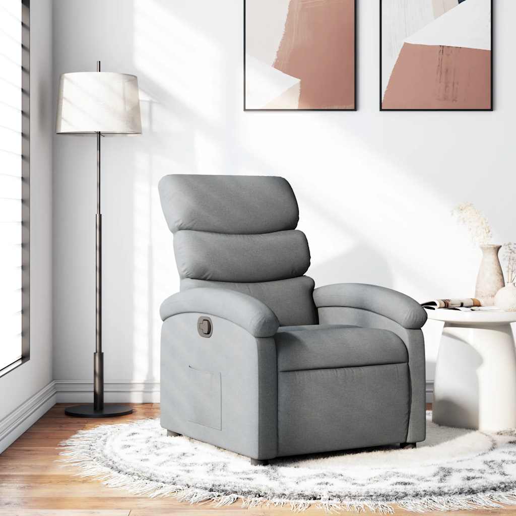 Relaxation Armchair Light Grey Fabric