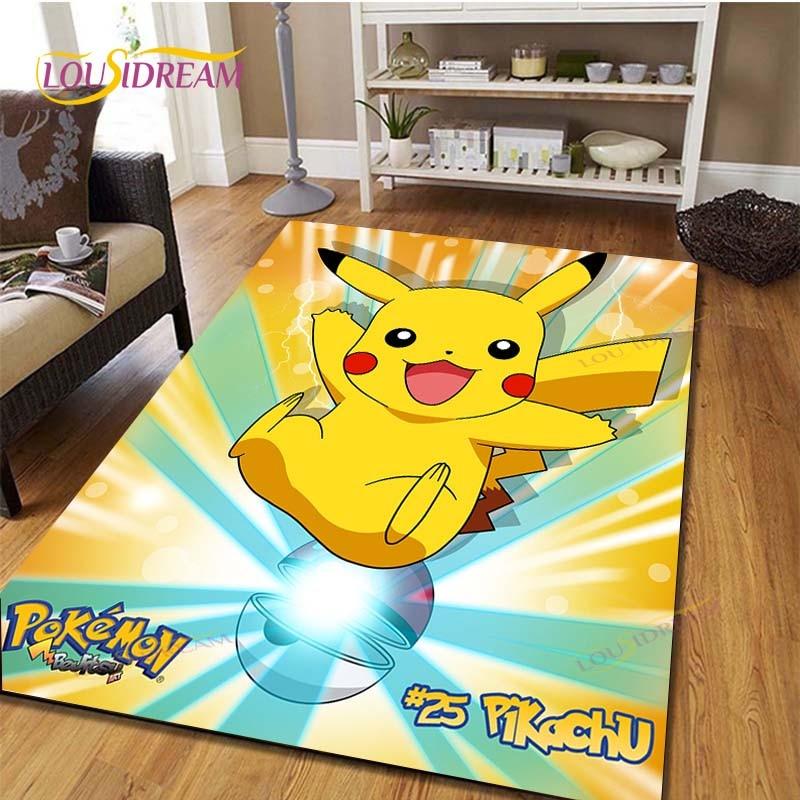 Pikachu Anime Pokemon Carpet Kids Carpets Living Room Tea Table Mats Bedroom Rug Washable Floor Mats Household Area Mat Dinosaur Rug