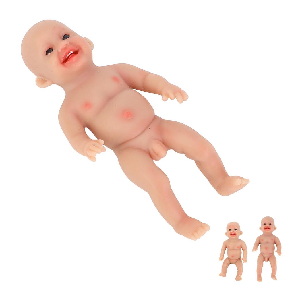 Lifelike Reborn Baby Doll 6 Inch Realistic Cute Sweet Smile Face Soft Silicone Solid Real Reborn Bab