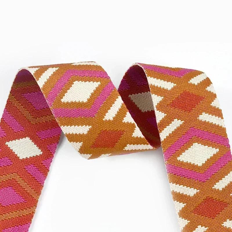 1-10M Meetee 50mm Polyester Webbing Tapes for Backpack Jacquard Bag Strap Ribbon Clothes Decor Bands DIY Sewing Accessories