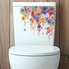 Painted Fresh Flowers, Flower Vines, Butterflies, Bathroom Toilet Decoration and Beautification Stickers