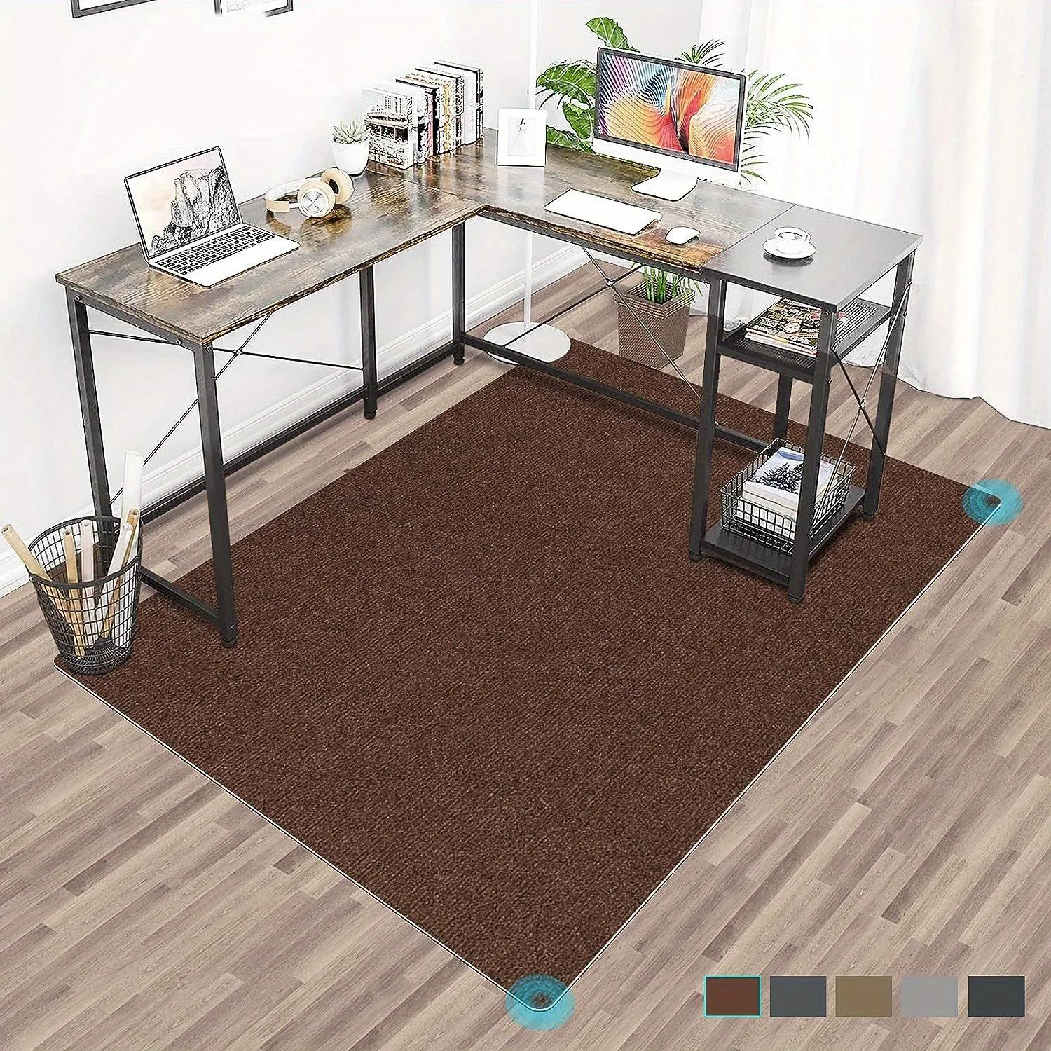 

Large Size Office Chair Mat Anti-Slip Machine Washable Desk Carpet for Hardwood Floors Home Decoration 90x120cm коричневый