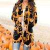 Fashion Women's Halloween  Cat  Print Long Sleeve Cardigan Jacket