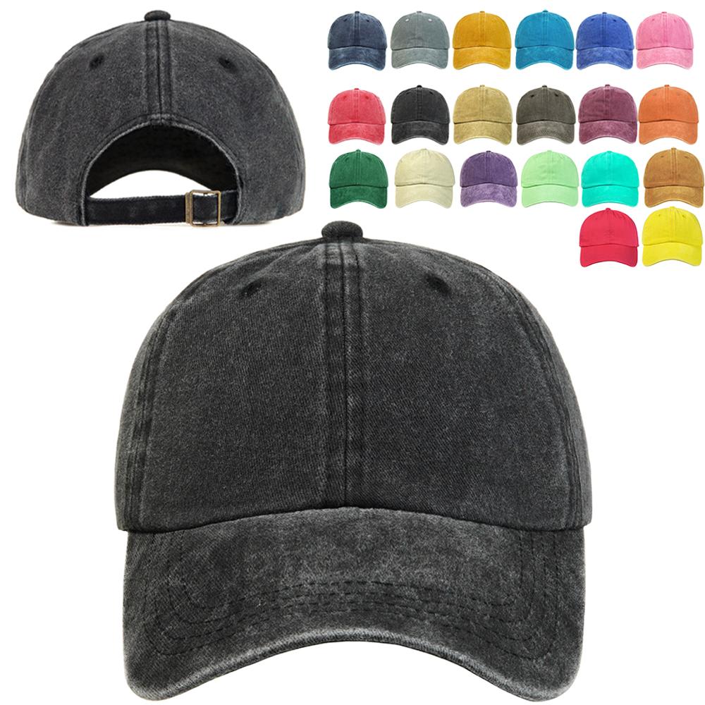 Sporty Common Blank Washed Unstructured Low Profile Dad Hat Custom Logo Cotton Plain Strapback Vintage Baseball Cap