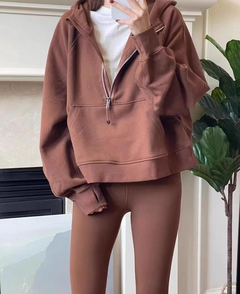 Sweter damski Lulu z półgolfem: Codzienny plus aksamitny pulower jesienno-zimowy z półzamkiem.