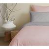 Pack complet 6 pièces Rose/Gris réversible housse de couette pour lit 140 x 190 cm