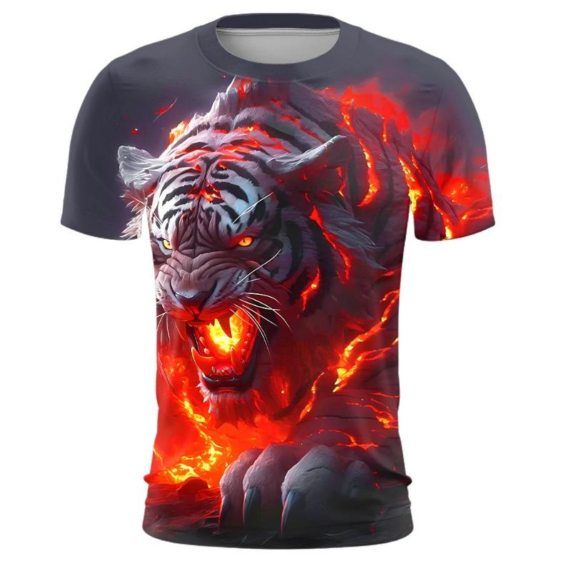 Short Sleeved 3D Trend Digital Printed Fashion T-shirt Plus Men's Short Sleeved T-shirt