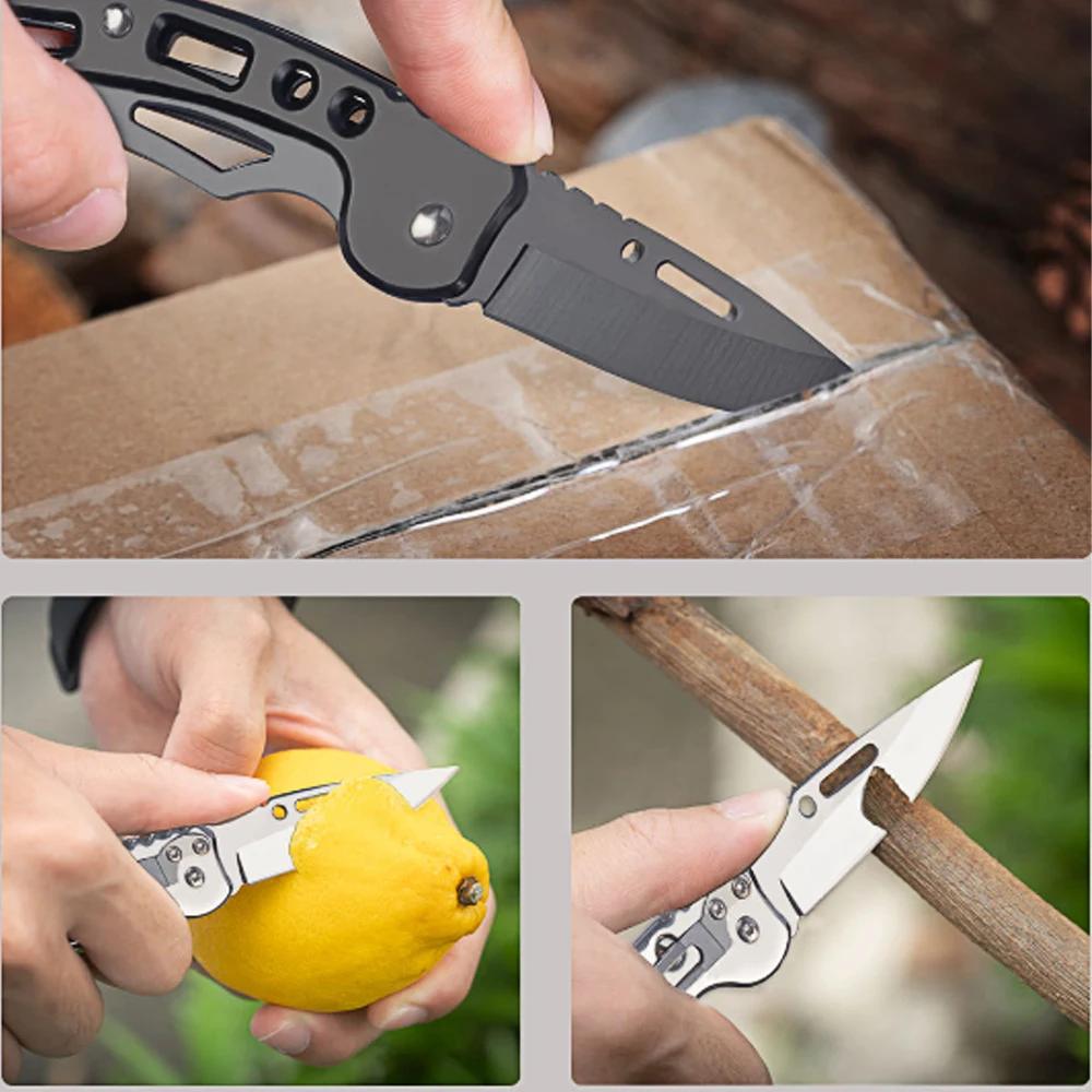 Mini Stainless Steel Folding Knife Outdoor Carrying Mirror Sharp Pocket Folding Knife EDC Outdoor Tools