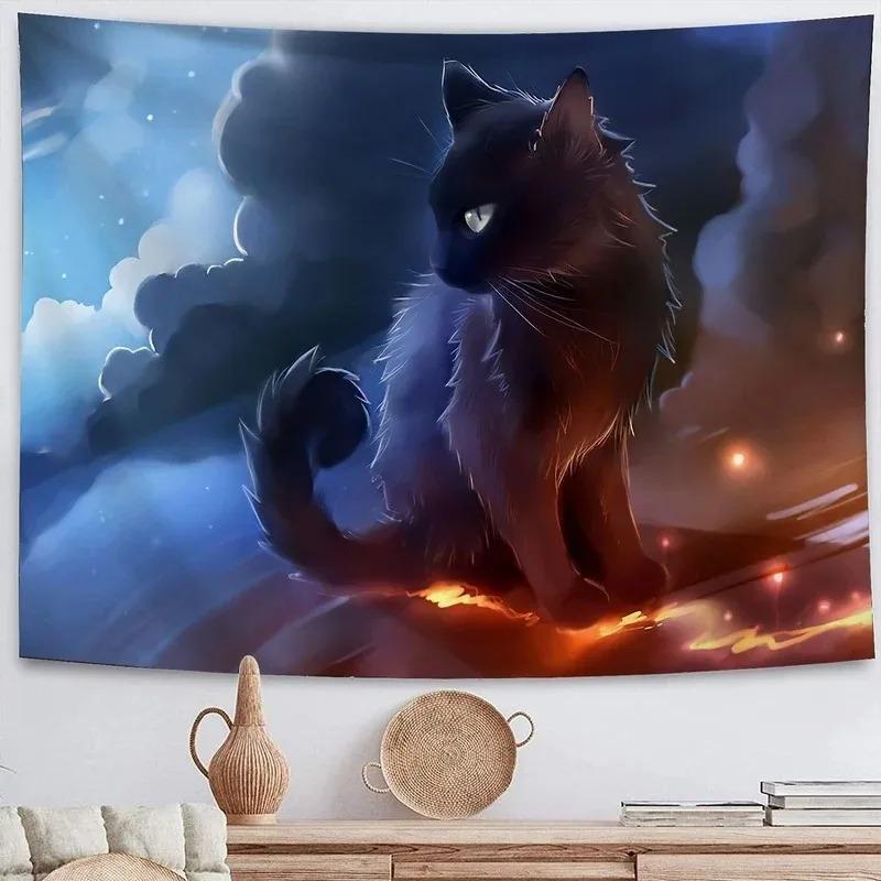 Fantasy Space Kitten Hanging Cloth Office Living Room Tapestry Home Wall Decoration Tapestry