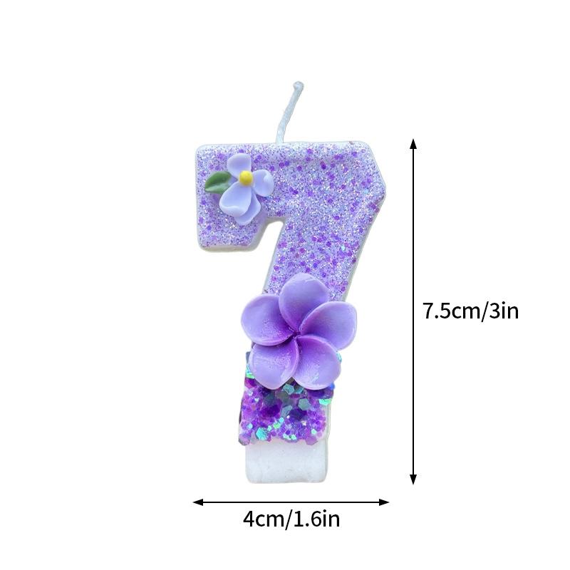 Fairy Birthday Number Candles Purple Pink Digital Candle 0-9 Number Cake Topper Girls Birthday Party Cake Decoration Supplies