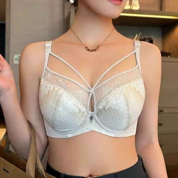 

Lace Adjustable Push-Up Bra, Half Cup, Slimming Effect 38C