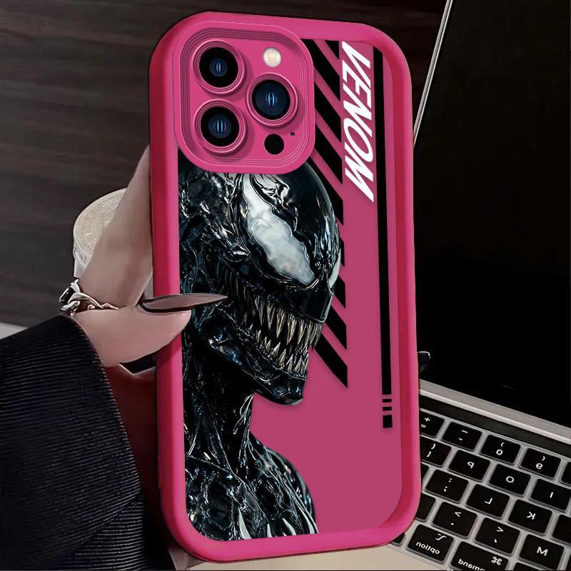 Marvel Venom Carnage Phone Case For iPhone 17 Air 16 16E 15 14 13 12 11 Pro Max X XS X S Max XR SE 2020 SE4 7 8 Silicone Cover