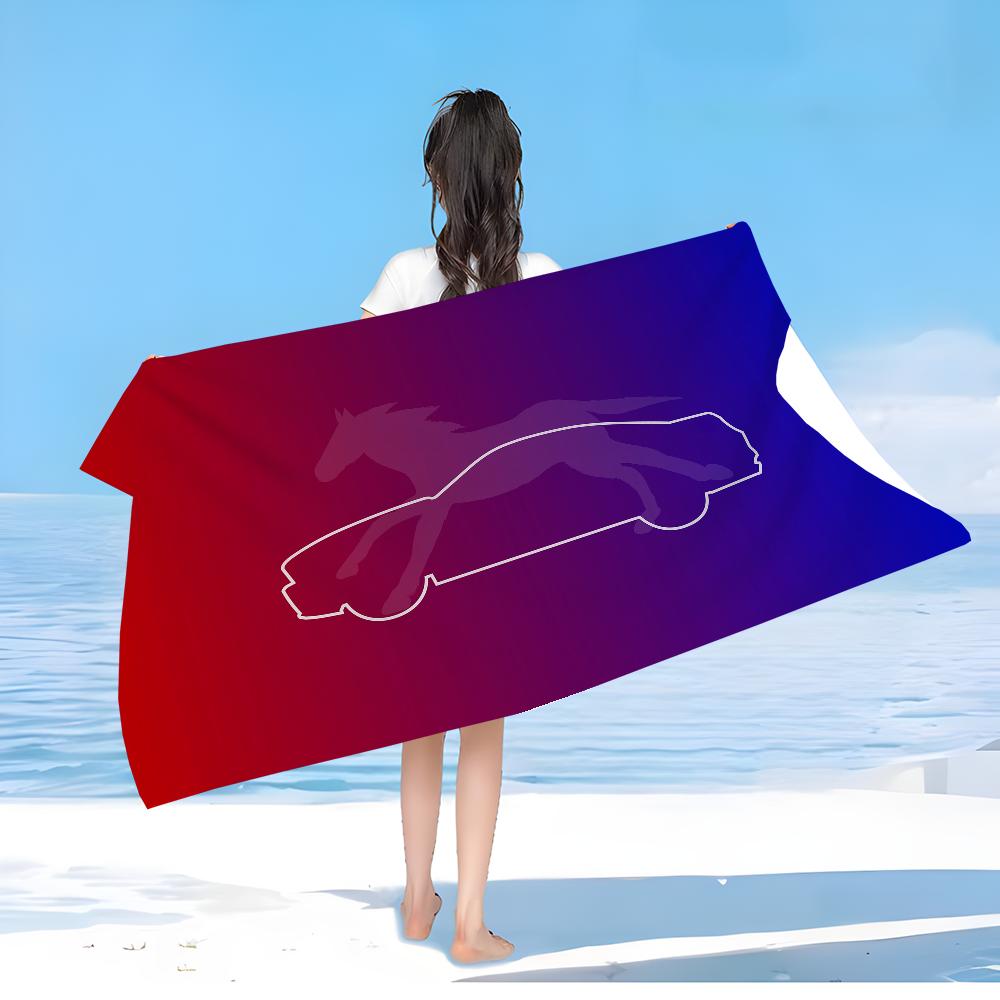 Logo auto Mustang Teli da Spiaggia Asciugamano da Doccia Asciugamano per Sauna Viaggio Spa Microfibra Asciugatura Rapida Accessori Palestra Carina Decorazione Stanza