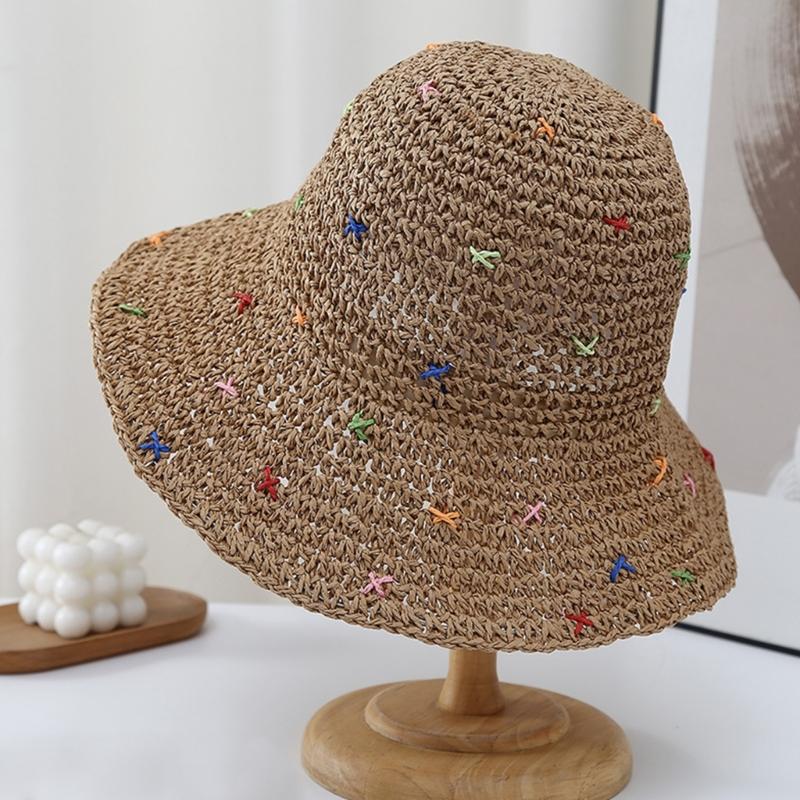 Hand Weaving Straw Hat Beach Getaways Beach Hat Breathable Sun Hat for Girl