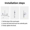 Four Legged Fixed Stand Sunshade Umbrella Foldable Steel Sand Anchoring  Patio Garden