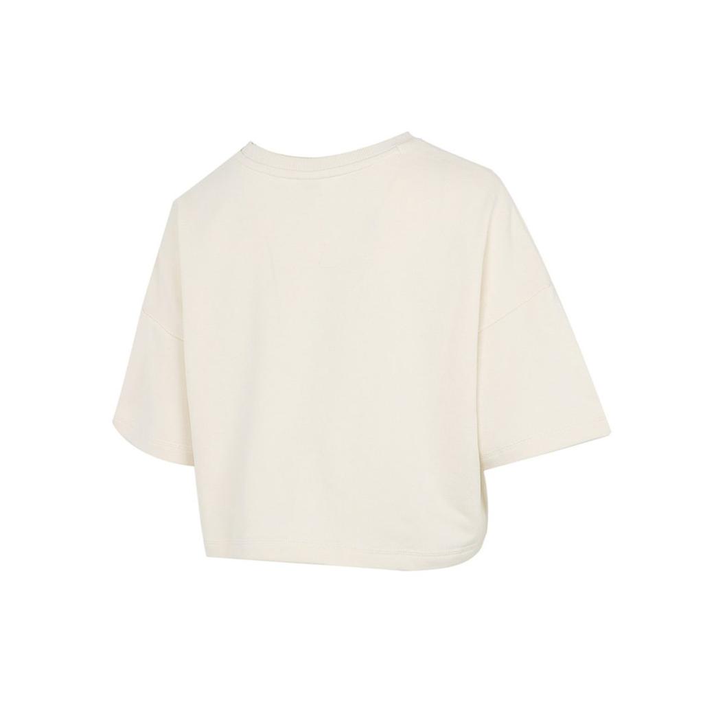 PUMA Crop Tops Women's Ecru Crew Neck Moderate 533212-73