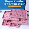 Elegante Samt-Schmuckorganizer Stapelbare Halsketten-Display-Requisiten Armband