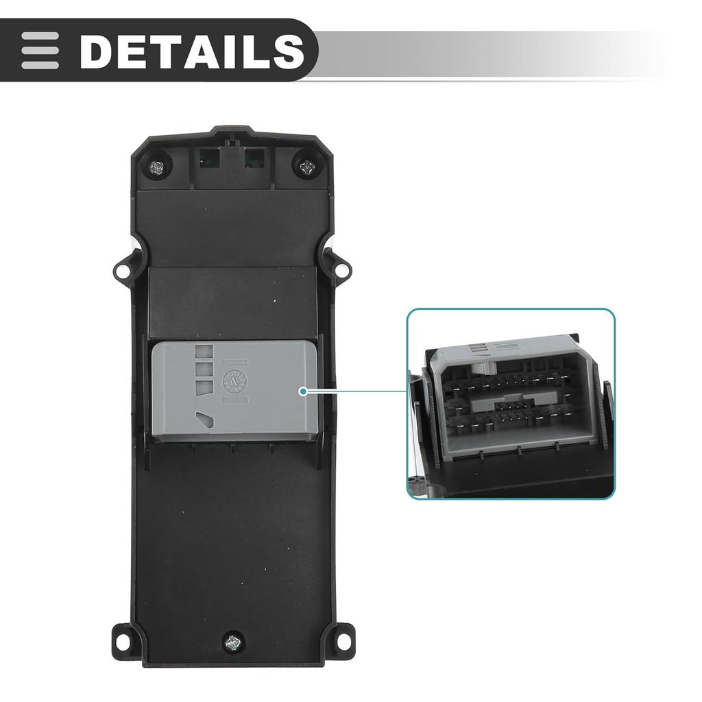 Motoforti Power Window Switch, Left Driver Side Master Power Window Switch, for Honda CRV 2011-2013, Plastic, No.35750-T0A-H01, Black