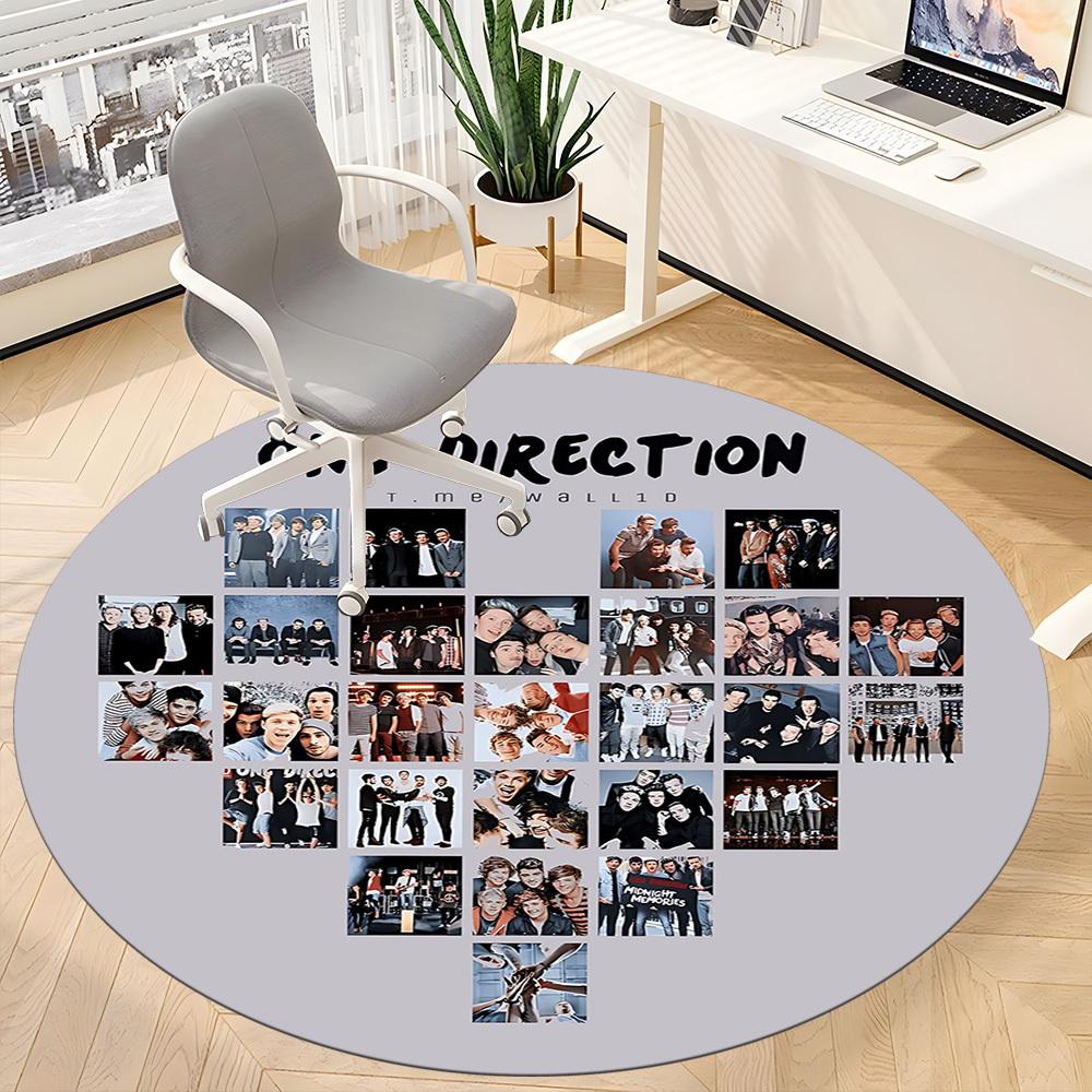 1pz Tappeto Rotondo Ufficio One Direction, Tappetino da Interno Adatto per Ufficio, Sotto Sedie da Ufficio Camera da Letto Soggiorno Decorazioni per la Casa, Decorazione Stanza